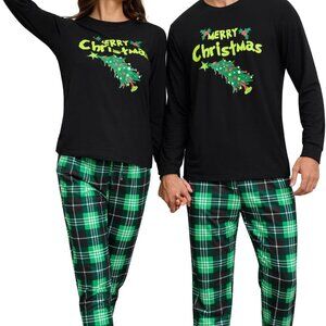 Matching Christmas Pajama Set Long Sleeve Sleepwear with Pockets